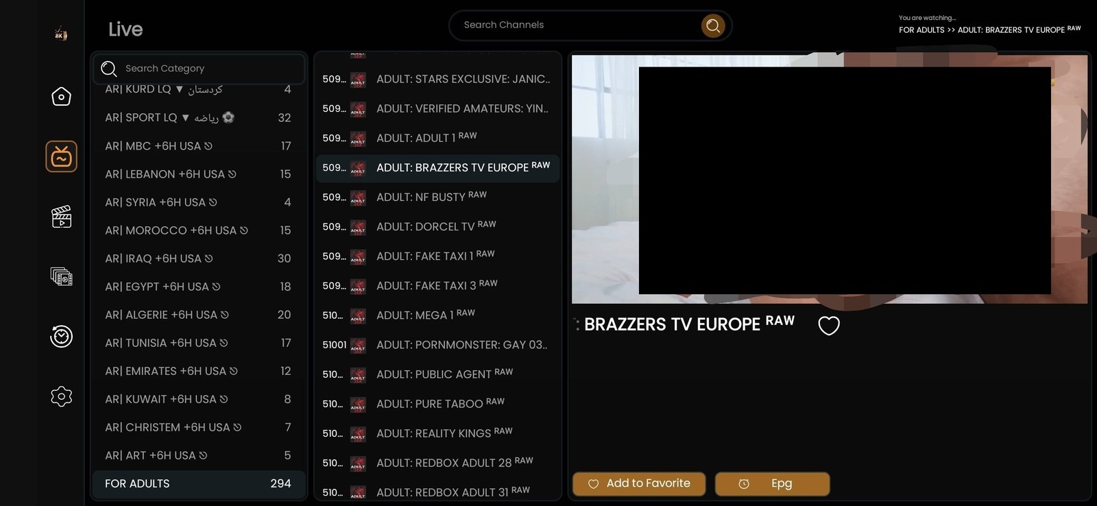 IPTV adult channels 294 premium worldwide